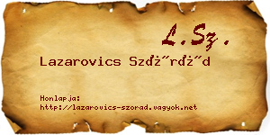 Lazarovics Szórád névjegykártya